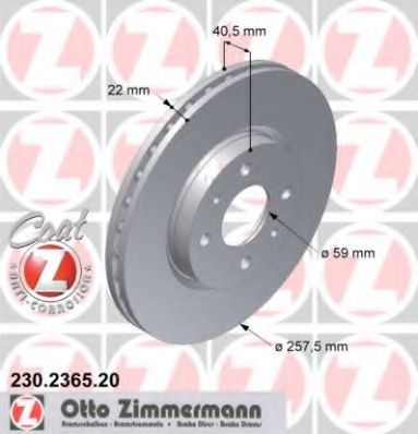   FIAT PUNTO 1.8 99-/DOBLO 1.6 01-/LINEA 07-   257.5X22 230236520 ZIMMERMANN