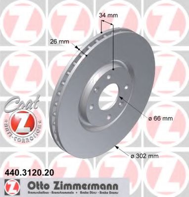   CIT C4 04-/DS4/DS5/PGT 208/308/3008/5008 07-   302X26 440312020 ZIMMERMANN