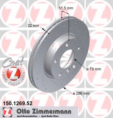 Zimmermann-  BMW: 3 90-98, 3 98-05, 3 150.1269.52 ZIMMERMANN