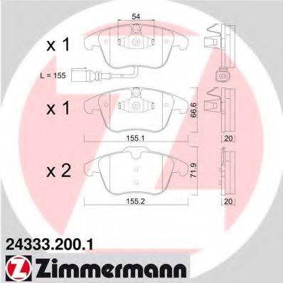 ZIMMERMANN-  VW: TIGUAN 1.4 TSI/1. 243332001