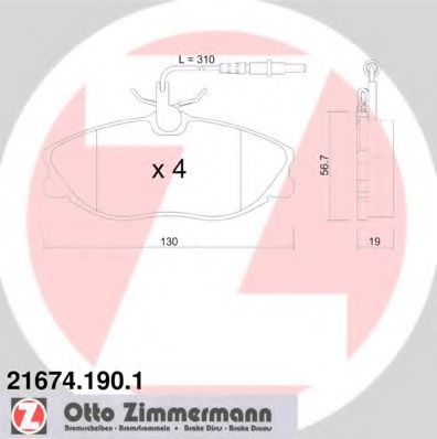 Zimmermann-  Citroen, Peugeot 21674.190.1 ZIMMERMANN