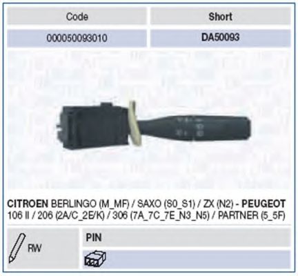    PSA 206,Partner/Berlingo 96 / 000050093010 MAGNETI MARELLI