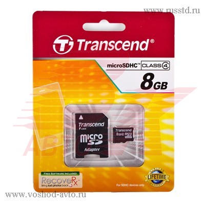   TRANSCEND, Secure Digital Micro 8Gb, SDHC, class 4(6) TS8GUSDHC4 Transcend