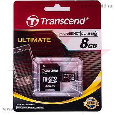   TRANSCEND, Secure Digital Micro 8Gb, SDHC, class 10 TS8GUSDHC10 Transcend