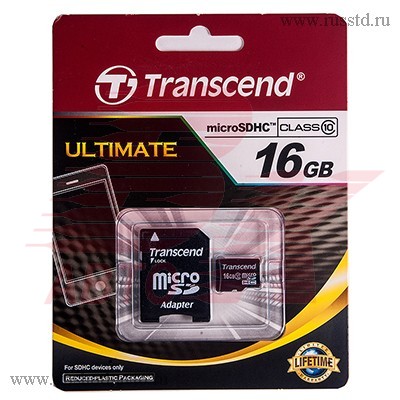   TRANSCEND, Secure Digital Micro 16Gb, SDHC, class 10 TS16GUSDHC10 Transcend