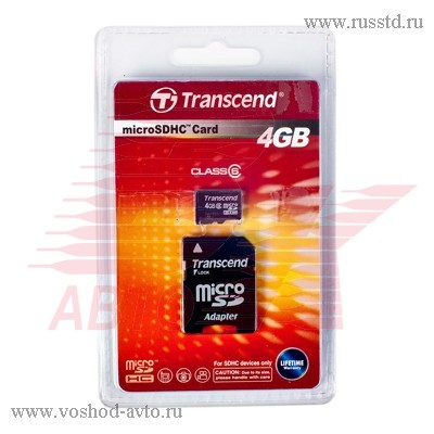   TRANSCEND, Secure Digital Micro 4Gb, SDHC, class 6(4) TS4GUSDHC6 Transcend